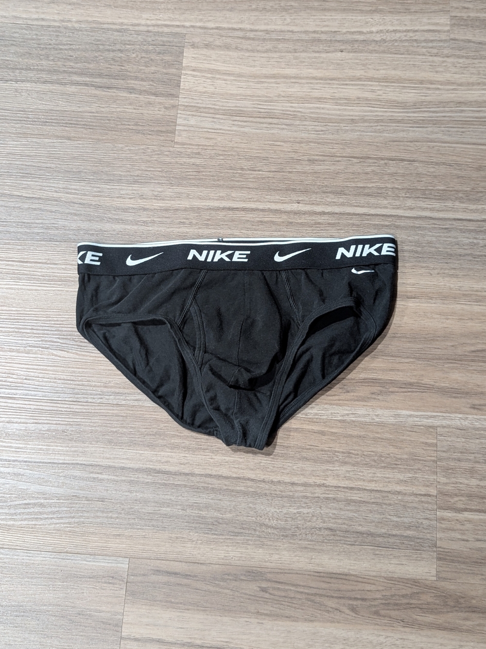 Nike Black Men's Briefs with White Logo Waistband